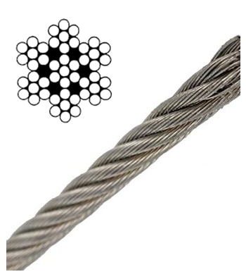 Cable acier inox 316 ø4mm 7x7 (le metre)